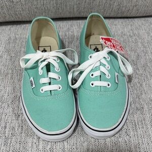 Vans Aqua Canvas Sneakers with White Laces